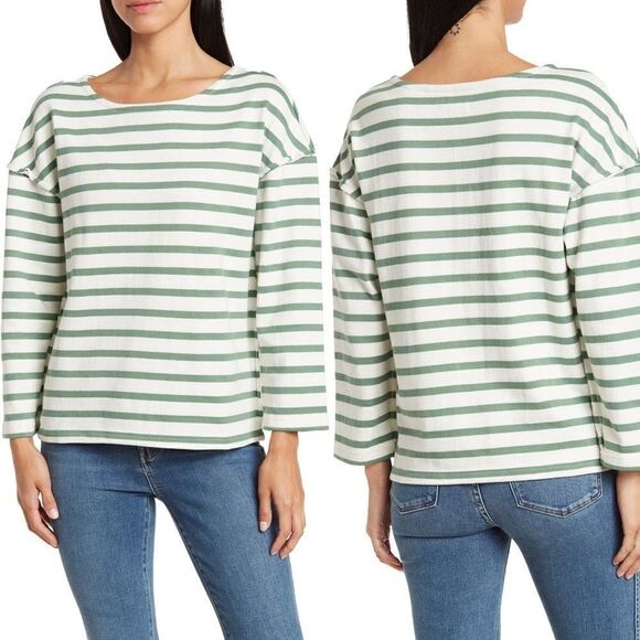 Madewell falcon stripe round neck long sleeve top size XXS - Picture 1 of 6